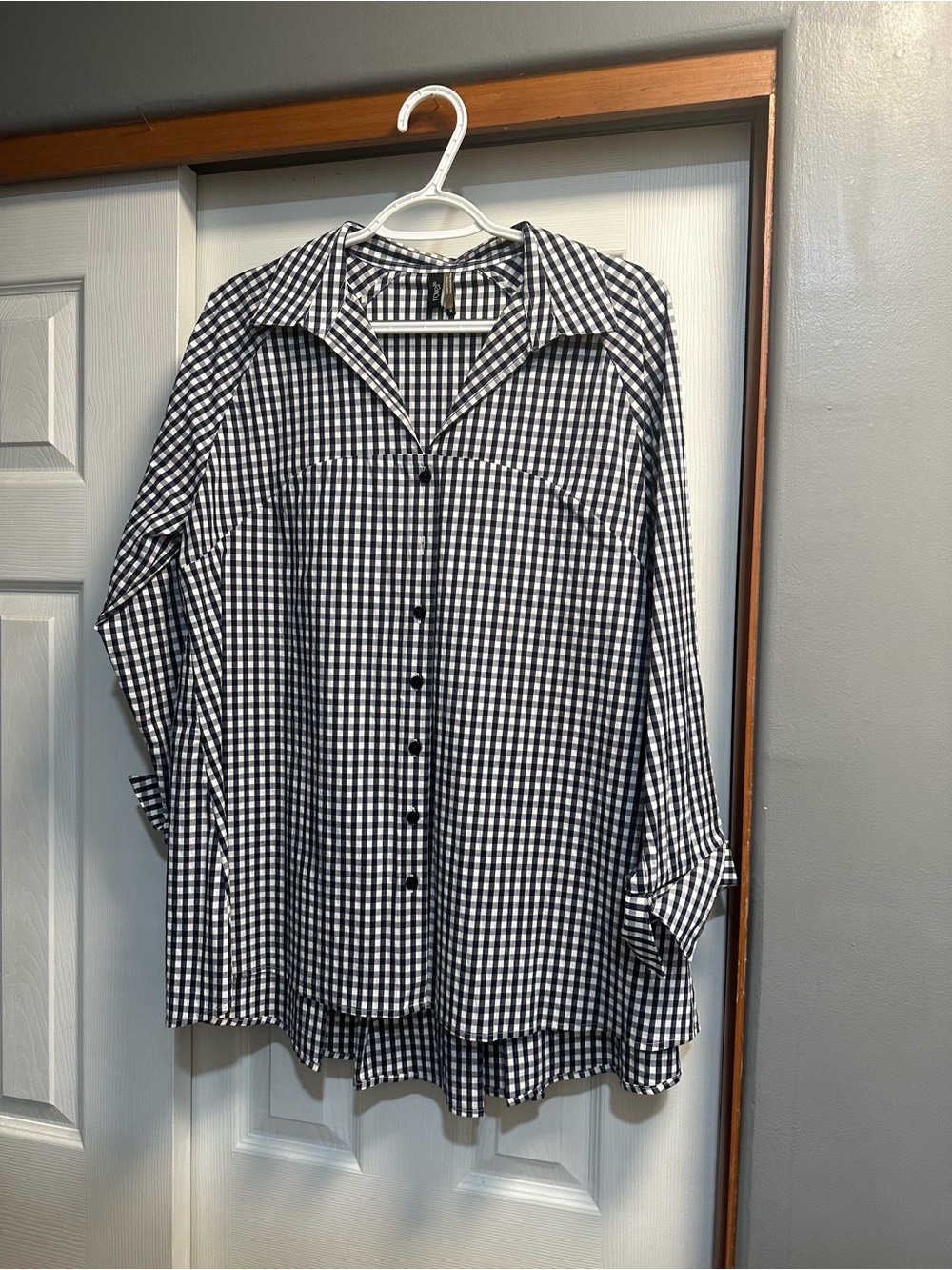 ravel Black and White Gingham Button-Down Shirt